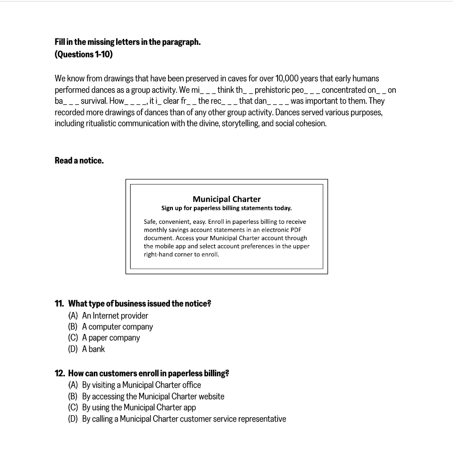 reading toefl sample